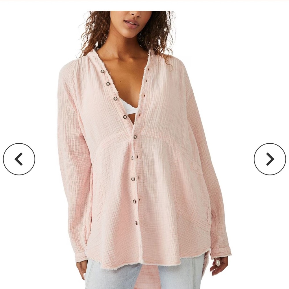 FREE PEOPLE Summer Daydream Tunic Shirt in Flamingo Size Small. NWOT.